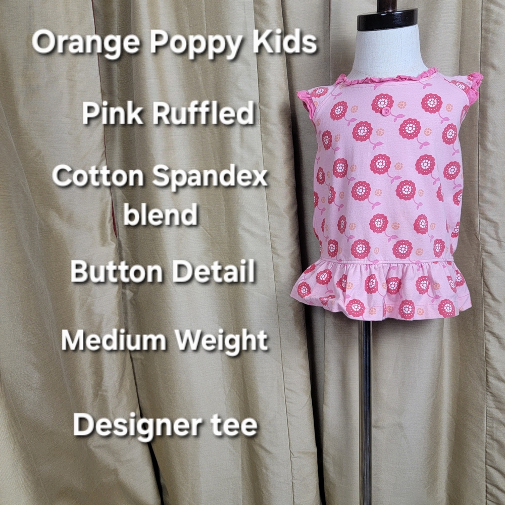 Orange Poppy Kids Pink Ruffled Tee